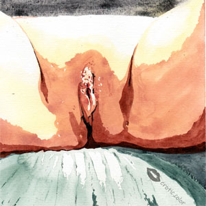 Nude Watercolor Portrait by erotic.color